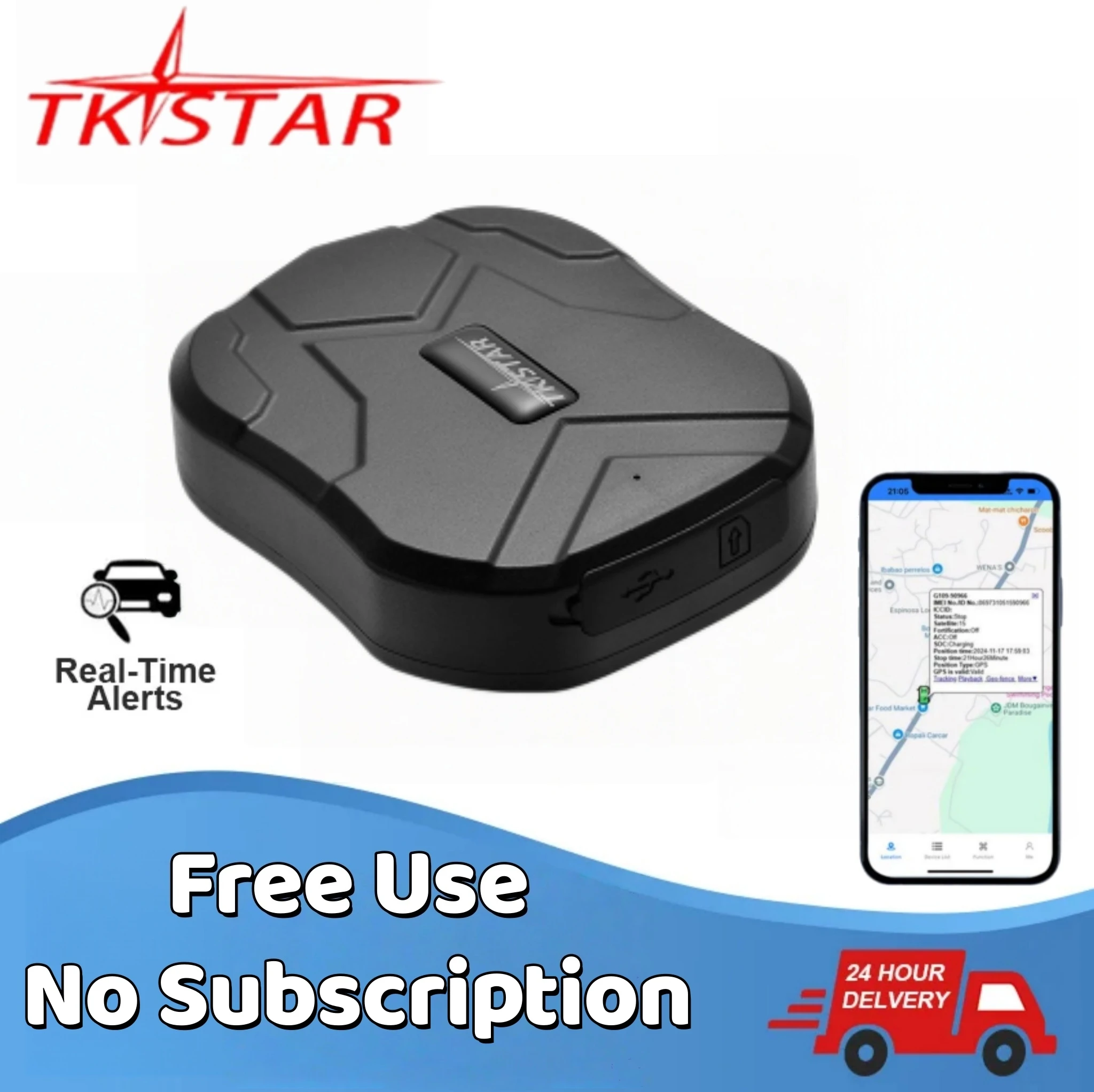 GPS Tracker Car TKSTAR TK905 2G GPS Locator 5000mAh Magnetic Real Time Anti Theft Geofence Vibration Alert Car Device Free APP