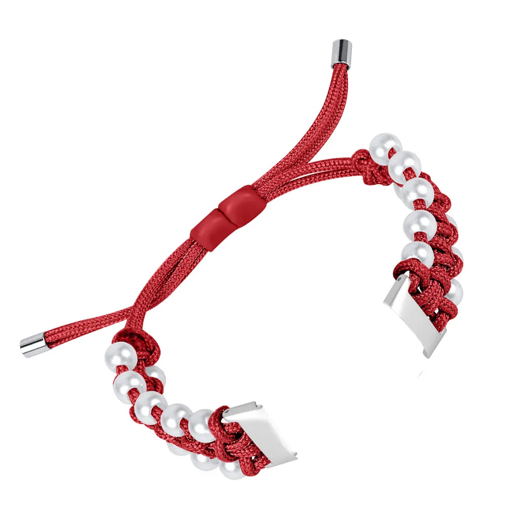 

Adjustable Pearl Watchband Knitting Fabric Stylish Replacement Bracelet Compatible Watch Strap