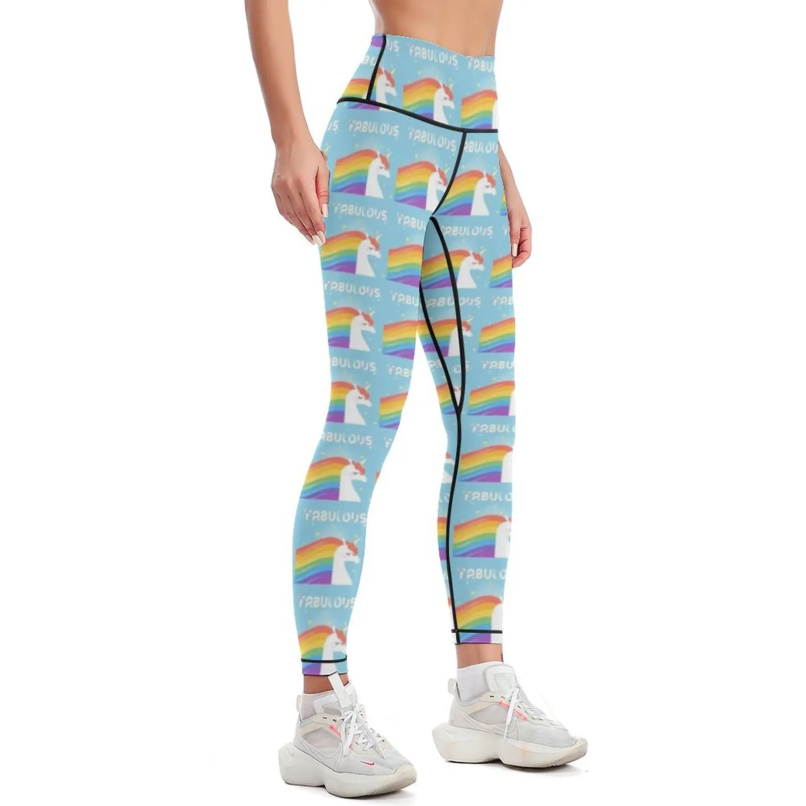 Fabulous Sparkling Rainbow Unicorn Leggings fitness set gym sports for push up gym clothing Womens Leggings