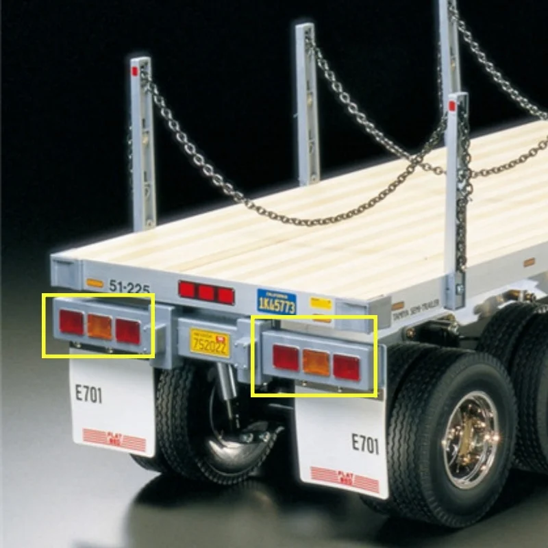 1/14 RC พลาสติกฝาครอบไฟท้ายแผ่น 3 สีสําหรับ Tamiya 1/14 การใช้ถัง Trailer Flatbed Semi-Trailer Reefer Semi-Trailer