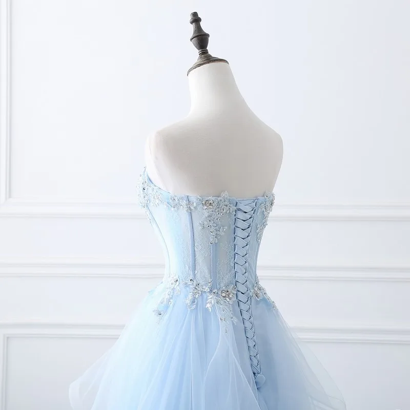 Wakuta Sky Blue Bra Sleeveless Slim Fit Evening Dress Graduation Ball Party Performance Temperament Annual Meeting Evening Dress