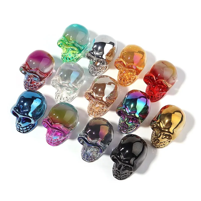 Muticolor Skull Lampwork Ornaments Placing Accessories DIY Beads Decoration CraftJewelry Making Fashion Gifts Accessories