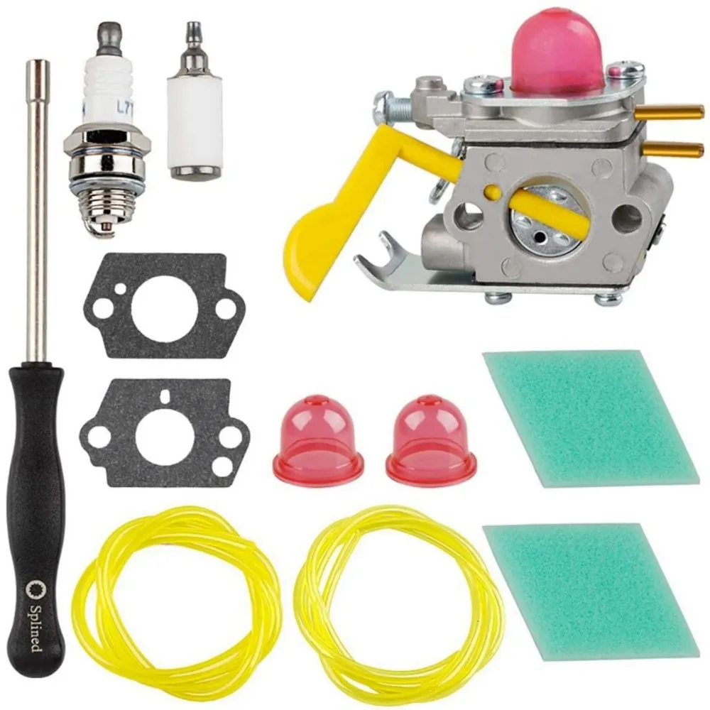 

C1U-W24 545081808 Carburetor AC04122 Fuel Line Kit for Poulan Featherlite Weed Eater FL20 String Trimmer Brushcutter