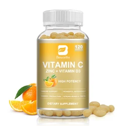 BEWORTHS Vitamin C & Zinc Capsule with Vitamin D3 Strong Antioxidant Collagen Booster Immune System and Skin Health Supplements