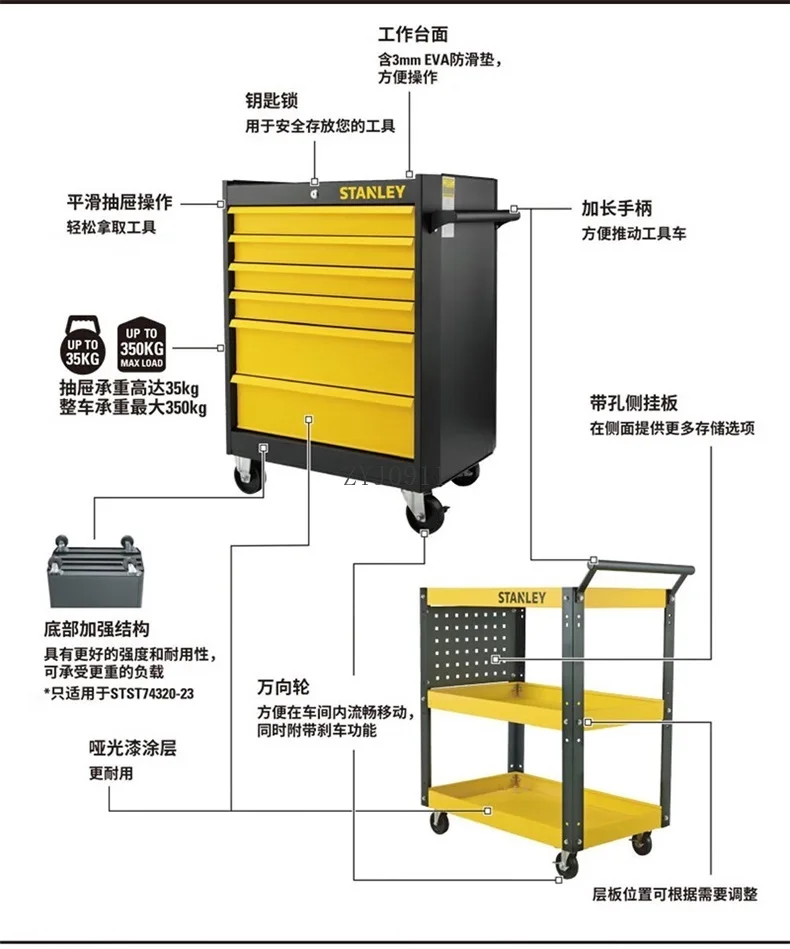 6 أدراج متعددة الوظائف الصناعية الصف الأجهزة المتنقلة أداة عربة أجزاء رف صيانة التخزين
