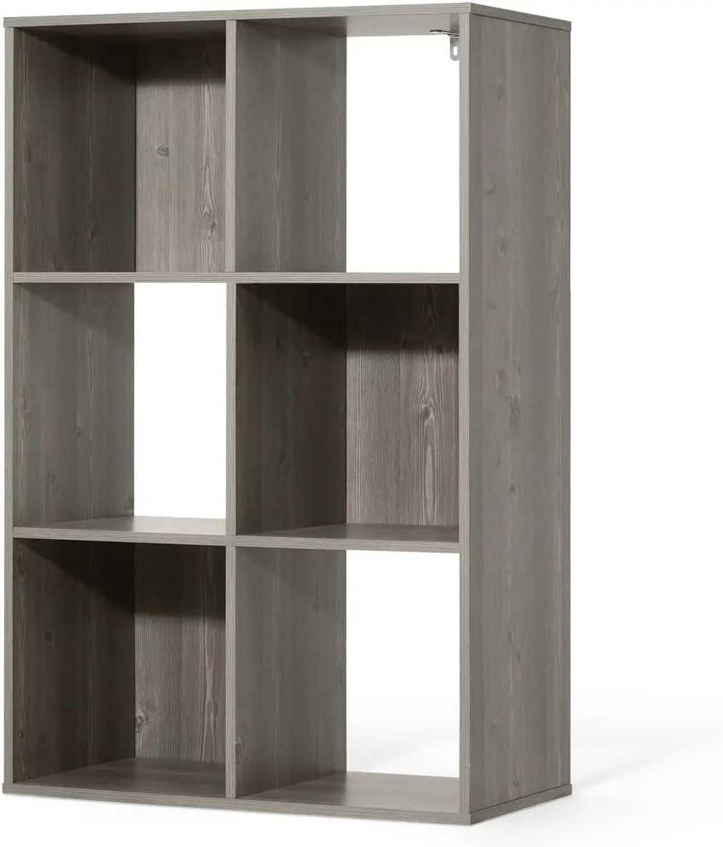 

Exterior Edge, Storage Shelf Divider w/Back, Bookcase, 6-Cube / 8-Cube / 9-Cube, Colors Available in Rustic Grey Oak and White