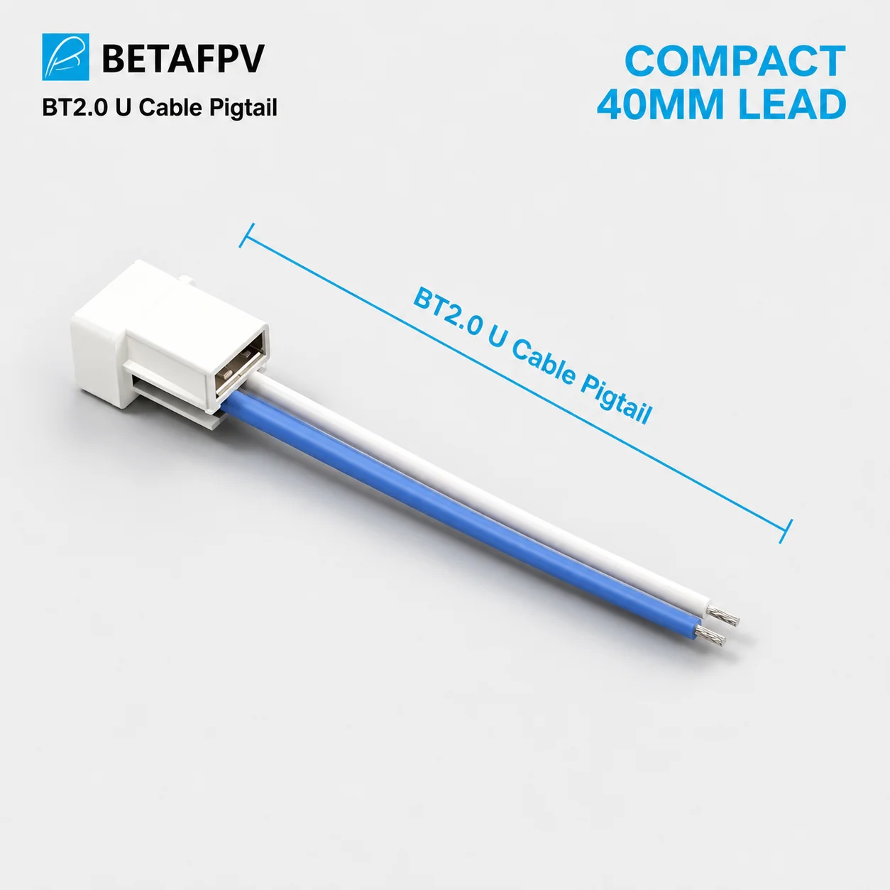 Câble Pigtail BETAFPV BT2.0 U (6 pièces) 40mm 22AWG Connecteur Mâle à Faible Tension et Faible Chute de Tension pour Micro Whoop FPV 1S PH2.0 Amélioré à Faible Résistance