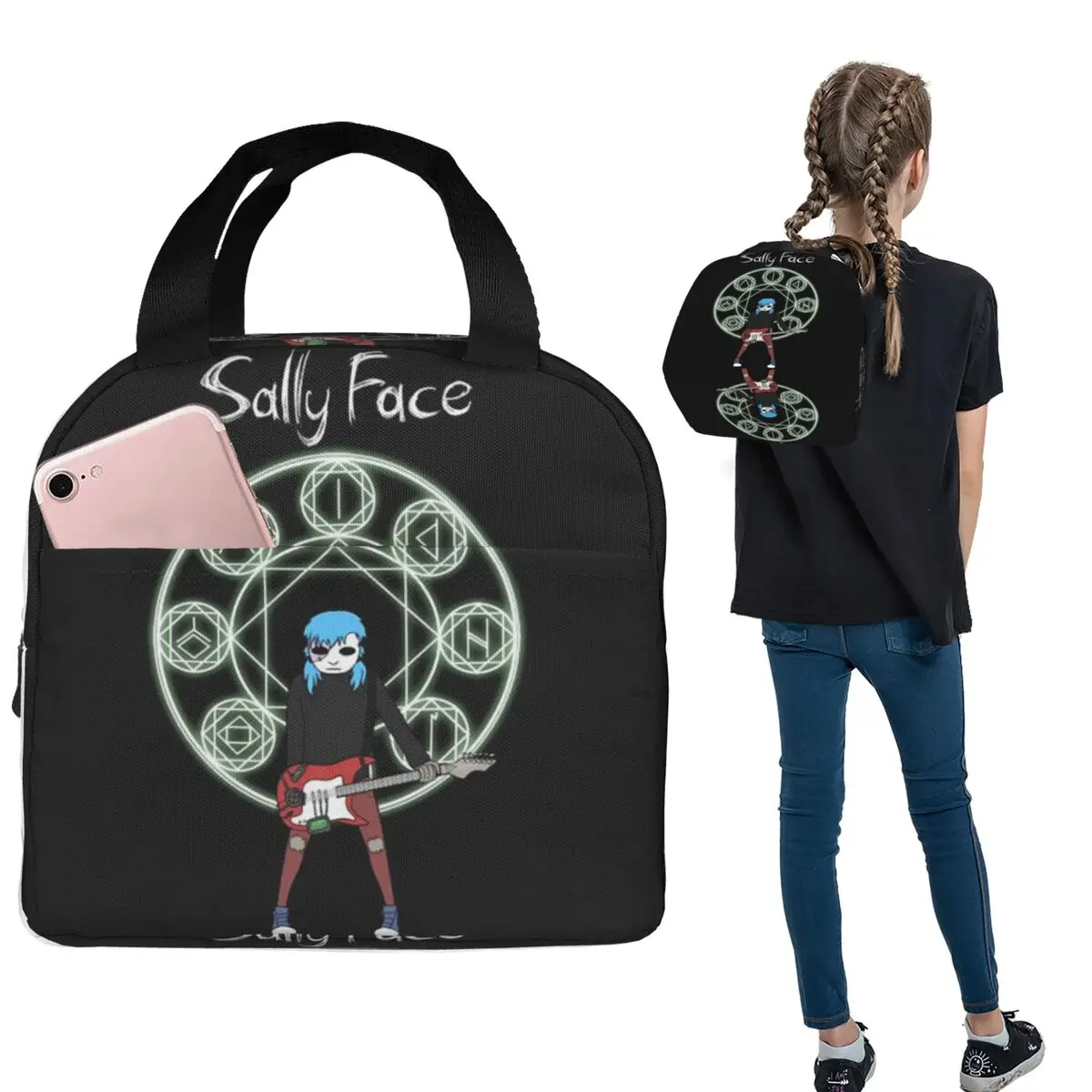 

Game Fans Sally Face Characters Lunch Bags Insulated Bento Box Waterproof Lunch Tote Resuable Picnic Bags for Woman Kids Work