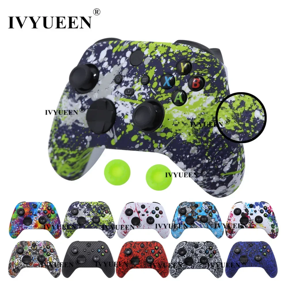 for XBox Series X S Core Controller Anti Slip Protective Skin Water Transfer Printing Silicone Case Gamepad Cover Grips Control