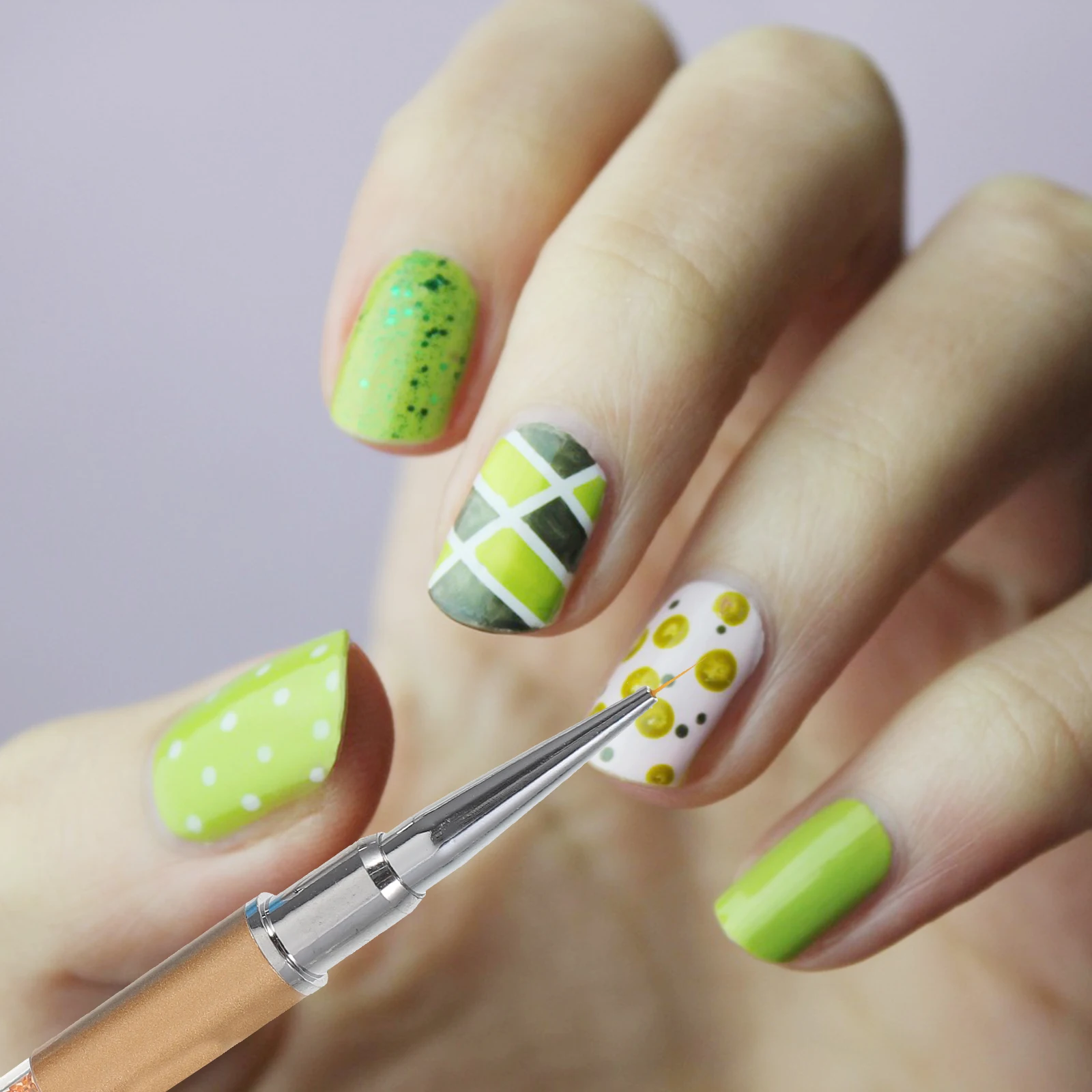 

Nail Art Drawing Pen Manicure Tools Dotting Pen for DIY Lightweight ABS Metal Fiber Home Salon Use Nail Painting Tool