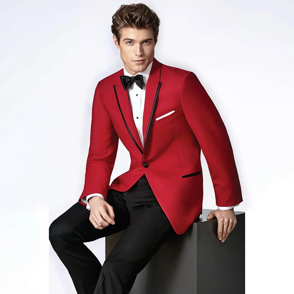 

Formal Fashion Male Suit 2 Piece Set England Style Business Casual Wedding Groom Tuxedo Prom Party Suits for Men Slim Fit 2023