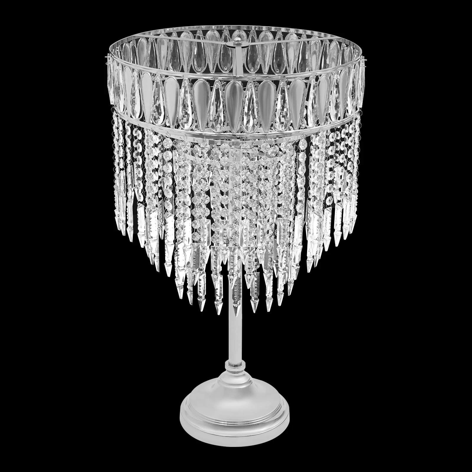 

Crystal Drop Pattern Flower Stand Hq-2072- Silver, Crystal Flower Stand, Silver, Iron