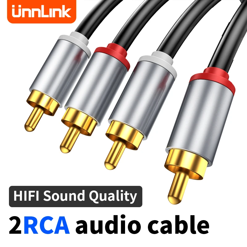 

Unlink 2 Rca To 2 Rca Stereo Cables Male To Male Aux Cable Jack for Home Theater DVD Loudspeaker Box Power Amplifier RCA Cable