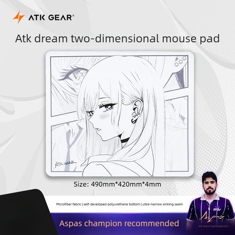 New ATK Dream Anime Gaming Mouse Pad Large Size Control Surface Mousepad Non‑Slip Rubber Base E‑Sport Desk Mat For FPS PC Gamer