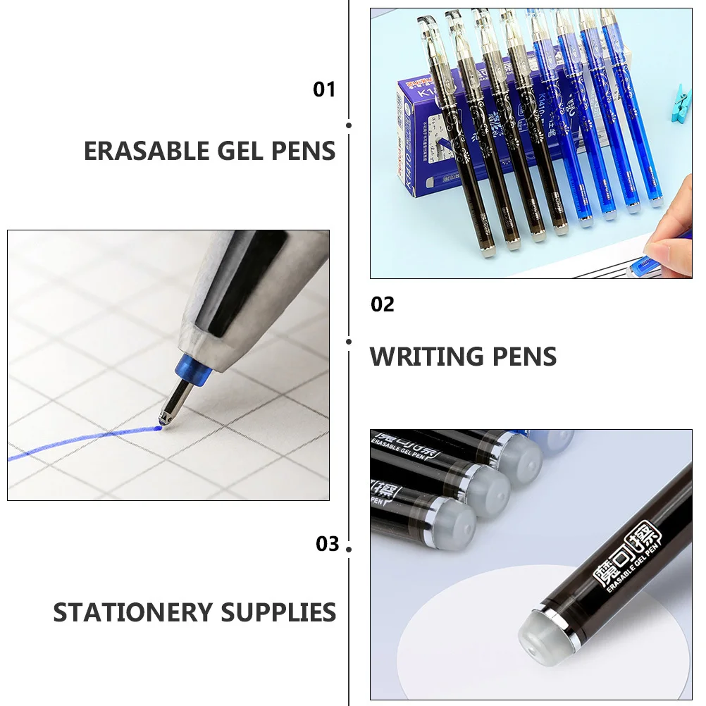 

12Pcs Neutral Erasable Gel Pens Heat Erasable Ink Writing Stationery Supplies for School Office Students Writing Pens