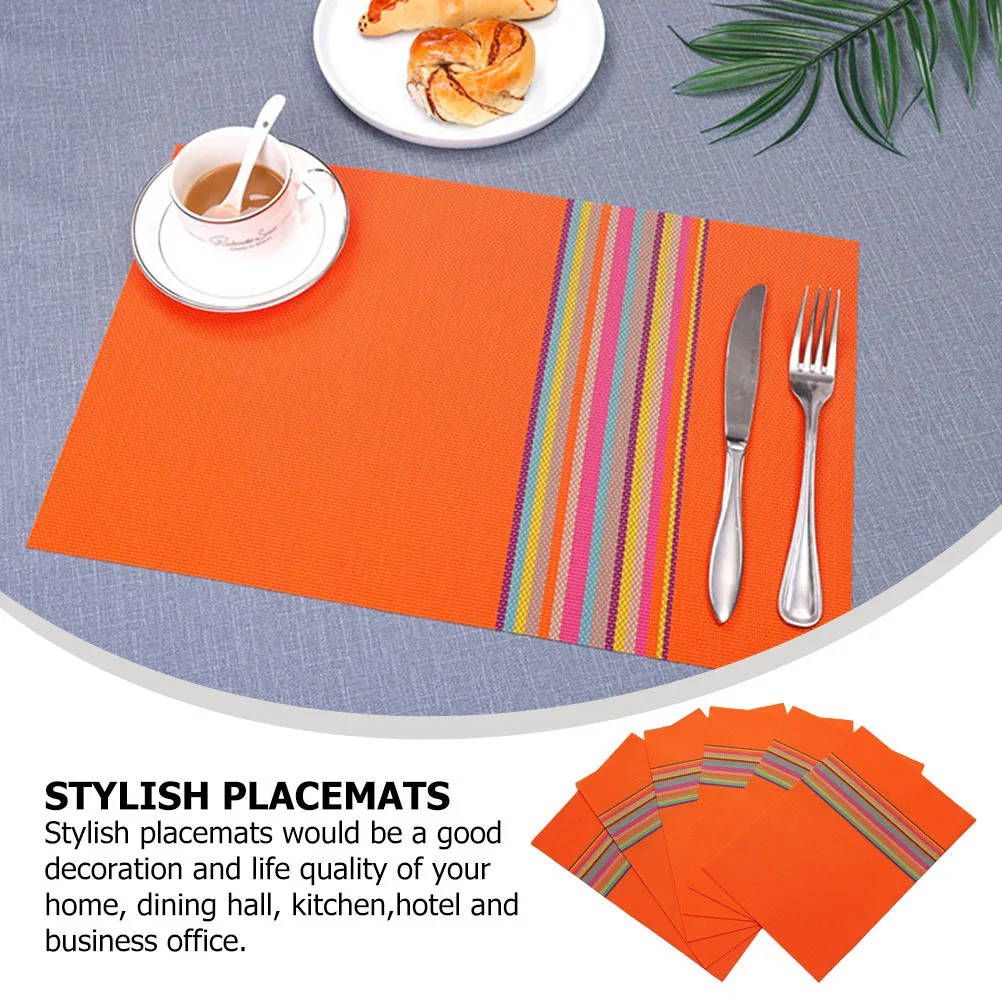 

6Pcs Anti-Skid Placemats Heat Insulation Table Mat for Kitchen Countertop Protection Elegant Home Decoration Solution