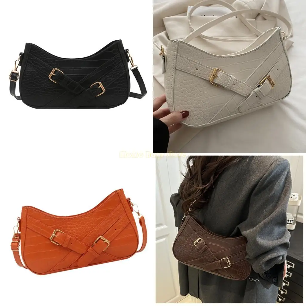 

X90D Women Shoulder Bag Trendy Crossbody Bag Armpit Bag PU Leather Handbag Korean Styles Underarm Bag Commuting Bag for Work