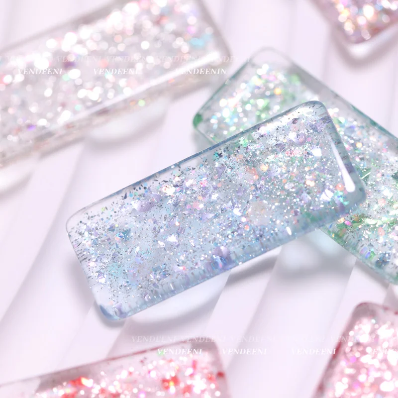 Vendeeni Super Trend 9colors Reflective Disco Gel Polish TPO HEMA FREE Diamond Glitter Gel Nail Polish