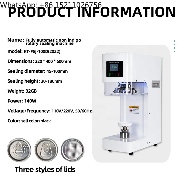 Automatic Electric Tabletop Plastic Coffee Bottle Juice Jar Cake Packing Ring Pull Beverage Tea Tin Seamer Can Sealing Machine