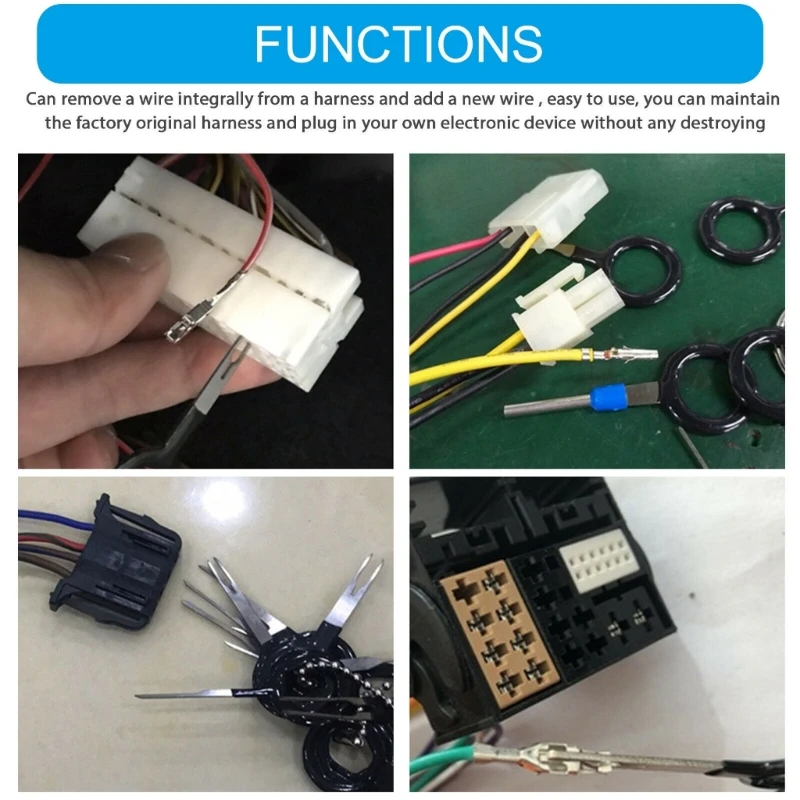 Professional Wire Terminal Ejector Extractor Set Auto Pin Release Puller Removal Tool Suitable for Connector Disassembly X37F