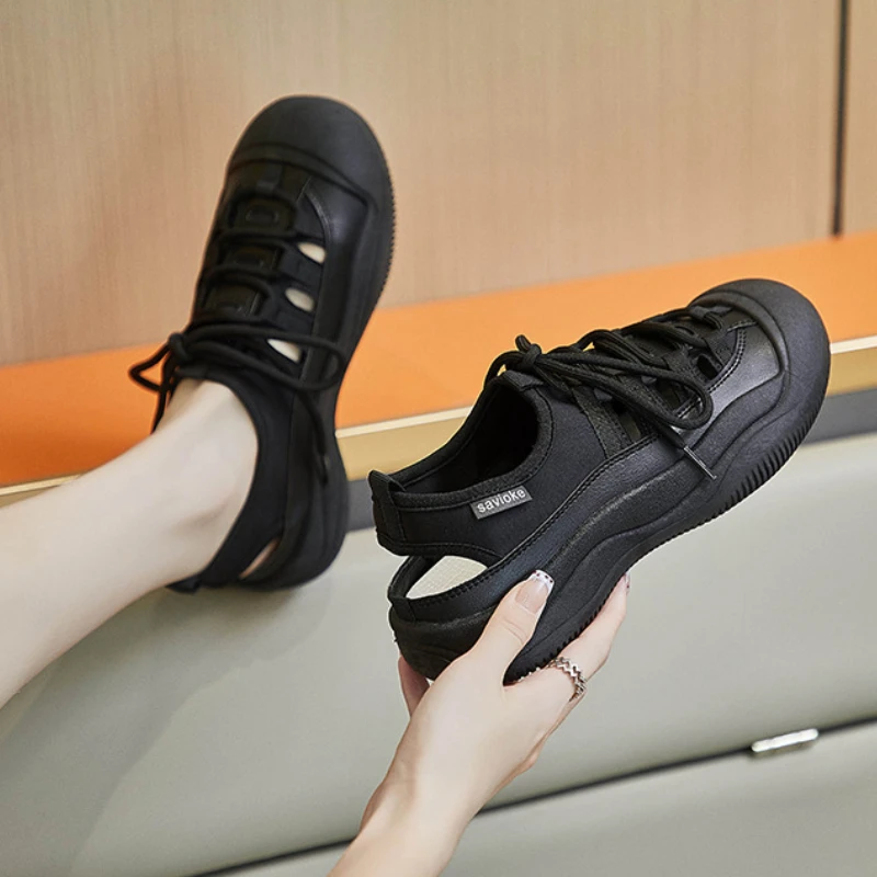 Trendy Canvas Shoes for Women 2024 Summer New Collection with Hollow Out Breathable Sports and Leisure Versatile Women's Sandals image 4