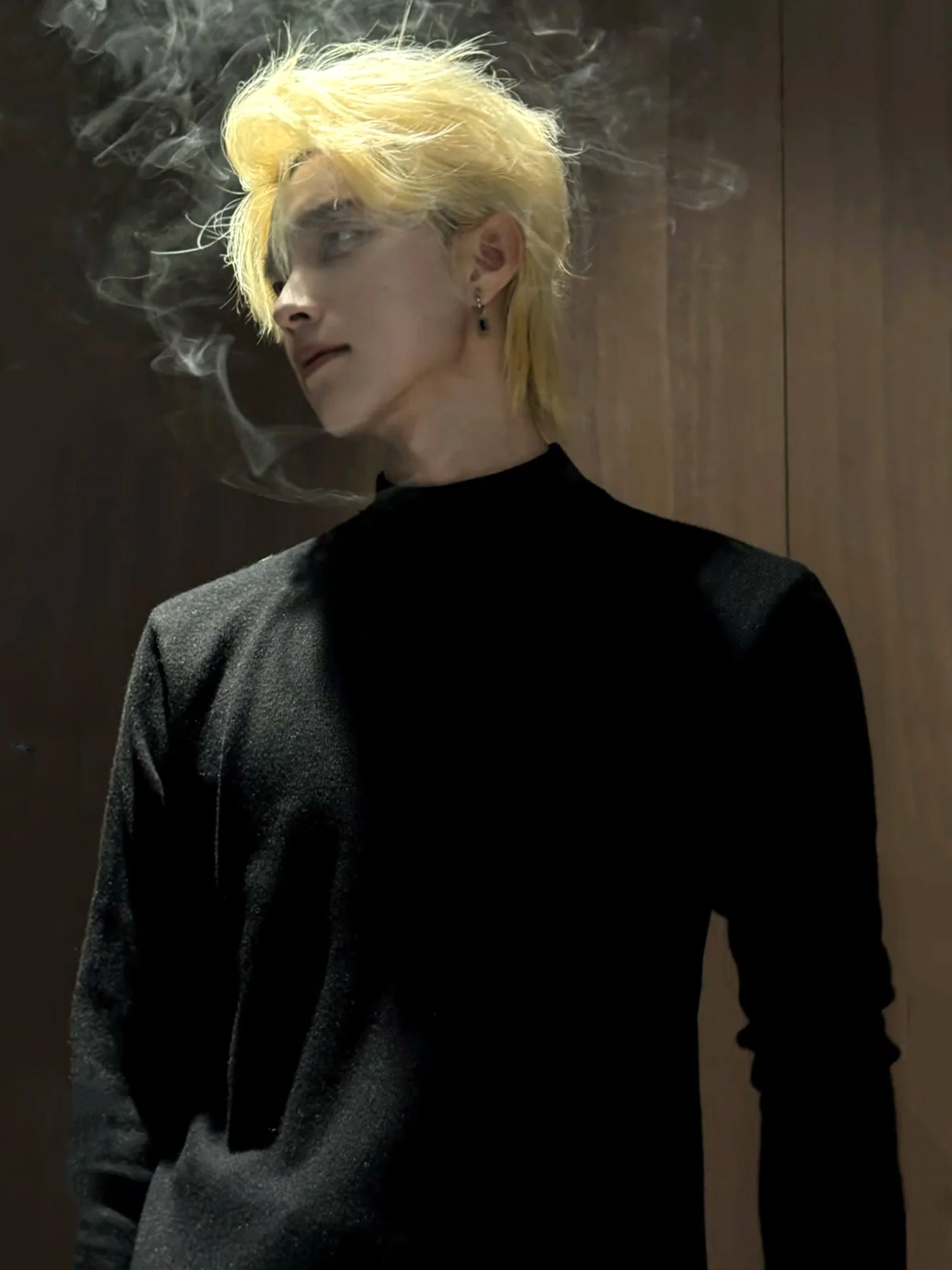 

Men's Slim Fit f High Collar Knit Sweater Pure Color Versatile Autumn Winter New Sle Casual High-End Feeling Haome Ba...