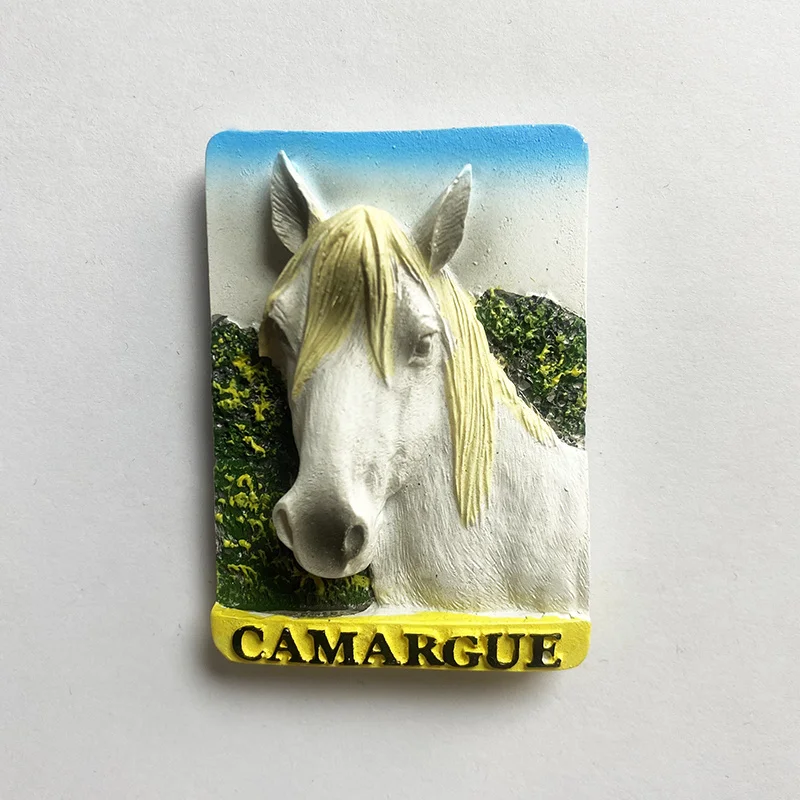 

3D Resin Refrigerator Magnet - French Camargue Horse - Strong Magnet for Home Decor - Unique Gift Idea