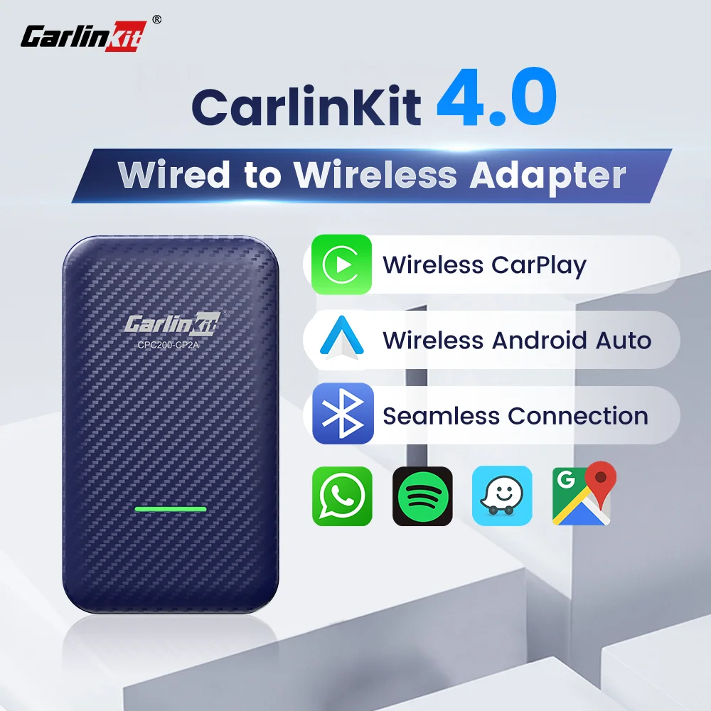 Carlinkit 4.0 카플레이 무선 안드로이드 오토 어댑터, 폭스바겐, 기아, 아우디, 메르세데스, 닛산, 도요타, 스코다, 마쓰다, 하벨, 와이파이, BT, 2 인 1 