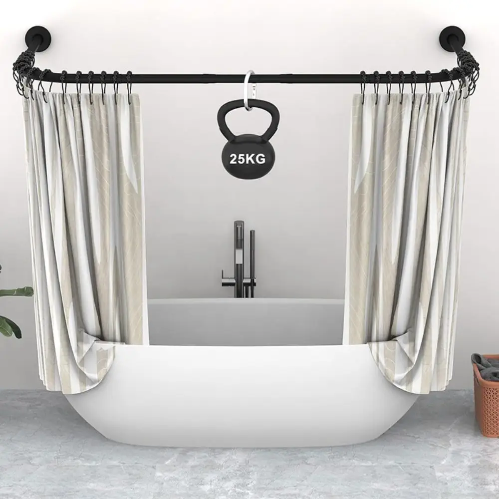 u-shape-shower-rod-adjustable-length-thickened-stainless-steel-tension-shower-rod-no-drill-curved-curved-shower-rod-bathroom