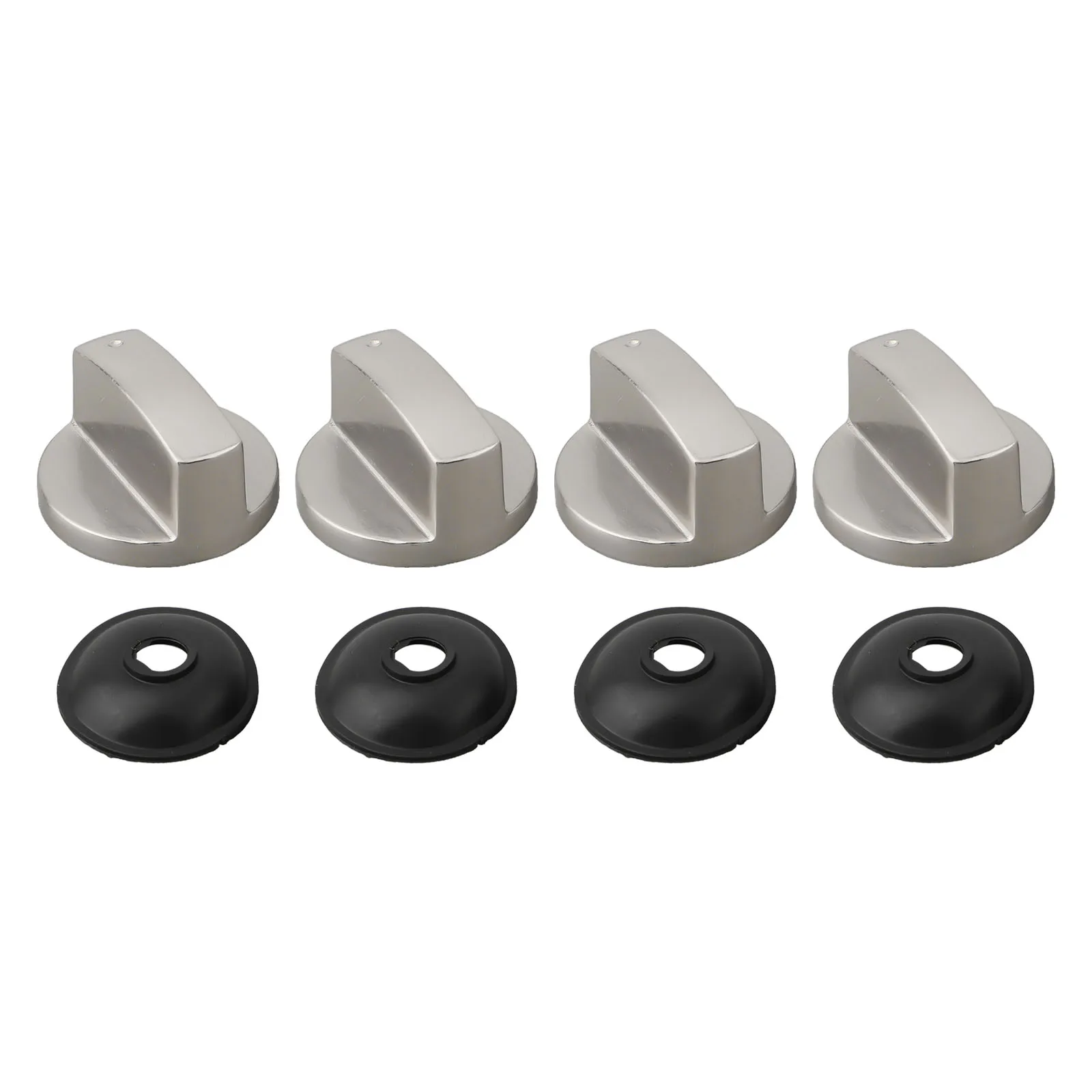 4pcs 4mm Stove Control Knobs Gas Hob Knob Metal Range Burner Switch Button Zinc Alloy Knobs Replacement For Cooktop Stove Oven