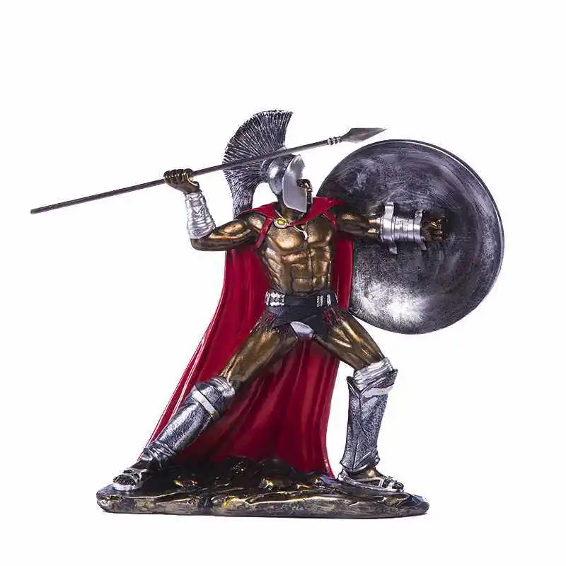 GREEK MYTHOLOGY SCULPTURE ACHILLES WARRIOR STATUE RESIN ART&CRAFT DESKTOP RETRO HERO CHARACTER FIGURINES HOME DECORATE