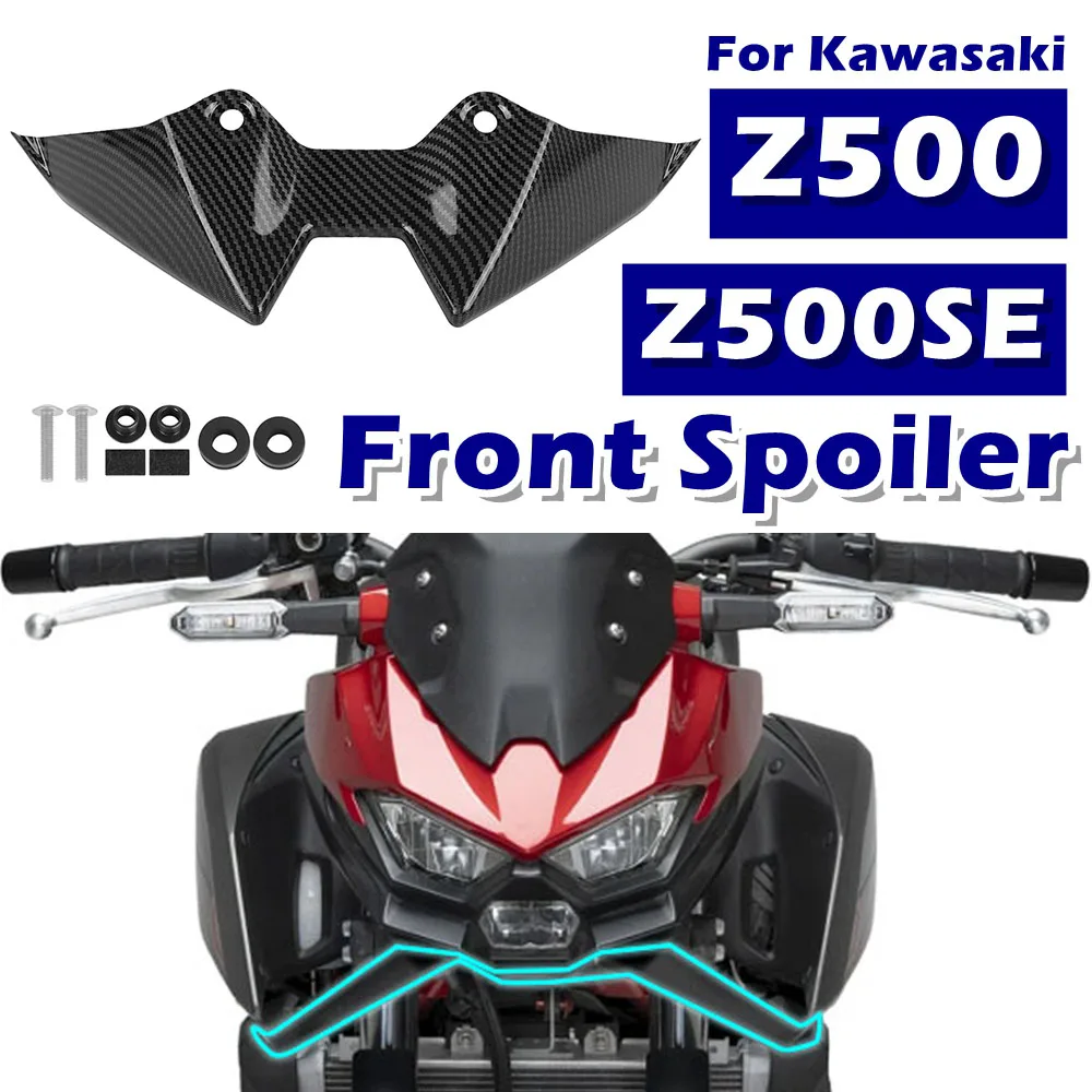 

Передний спойлер для Kawasaki Z500 Z 500 SE 2024 2025, передняя губа, прижимная сила, аэродинамический обтекатель, комплект крыльев, аксессуары для мотоциклов