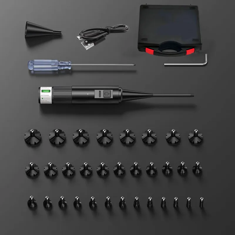 Rechargeable Laser Bore Sight Kits Professional with 64 Adapters fit 0.17 .22 to 12GA Calibers Tactical Laser Collimator