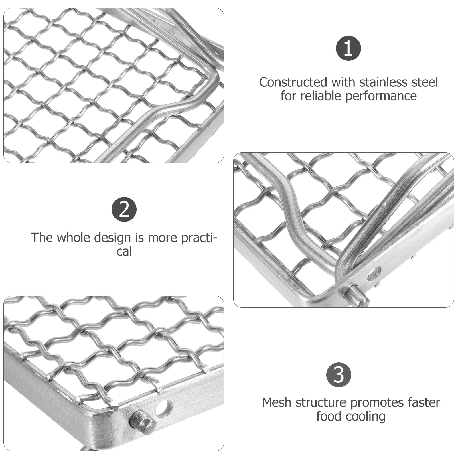 

Mini BBQ Grill Rack 16x16x12cm Stainless Steel Camping Outdoor Portable Mesh Baking Cooling Roasting Tool Grilling Accessories