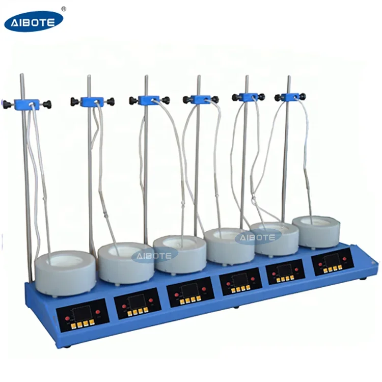 New Design heating device in science 500ml magnetic stirrer 6 positions heating mantle temperature range