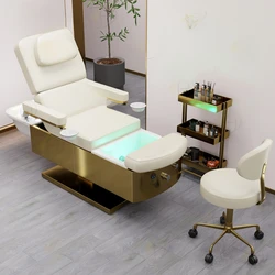 Head, foot, facial eyelash spa beauty salon bed, hair washing electric massage table bed