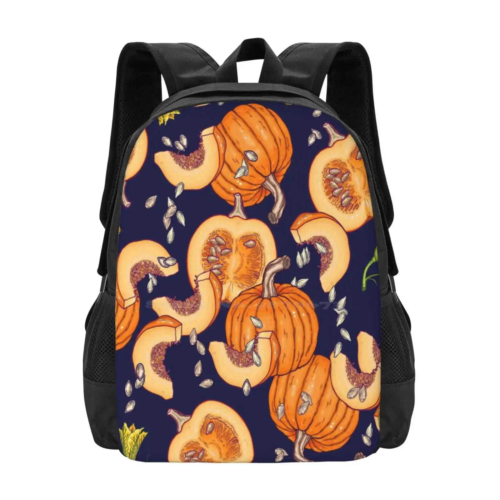 ליל הדלעת דפוס אופנה עיצוב נסיעות בית הספר נייד תרמיל גב שקית דלעת הודיה יום ליל כל הקדושים טבעוני