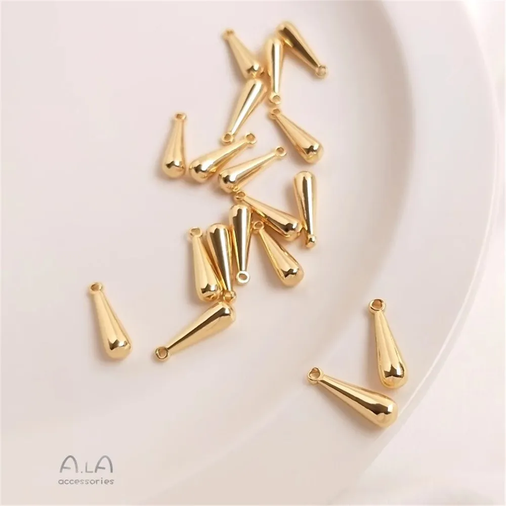

Copper 14K Real Gold Color Preservation Long Water Drop Pendant Accessories Handmade Diy Jewelry Earrings Ear Pendant