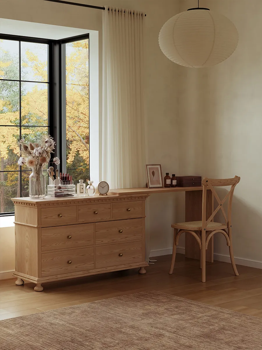 

Hxl solid wood dresser chest of drawers for master bedroom, bedside corner cabinet