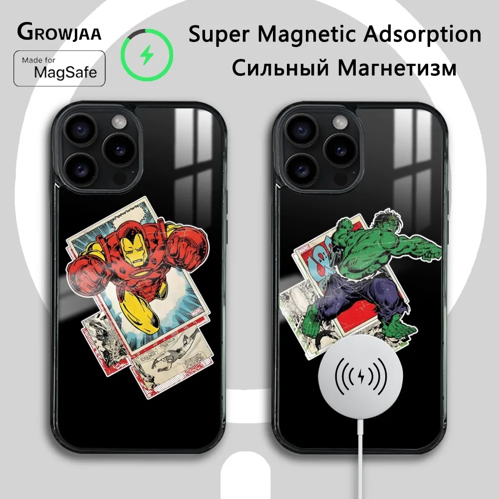 Classic Super Heroes Phone Case For iPhone 16 15 14 13 12 11 Pro Max Plus Mini Magsafe Mirror Wireless Magnetic Cover