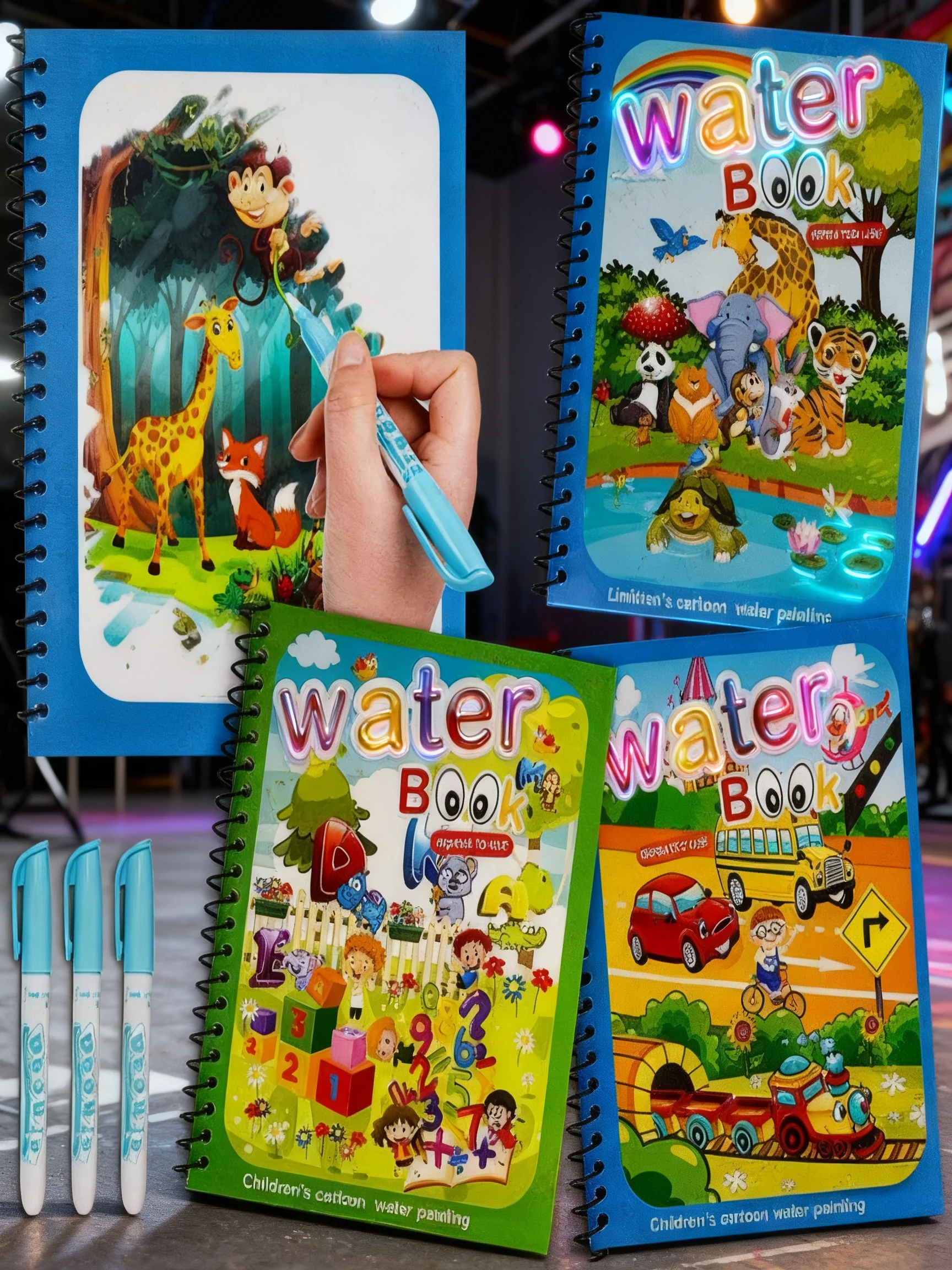Reusable Water Magic Coloring Book - Многоразовая книга для рисования водой Монтессори: