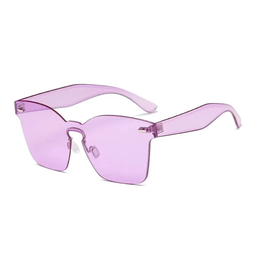 

FOENIXSONG Fashion Sunglasses for Women Men Rimless Gray Pink Yellow Blue Brown Purple Cute Eyewear Sun Glasses UV400 Sunglass