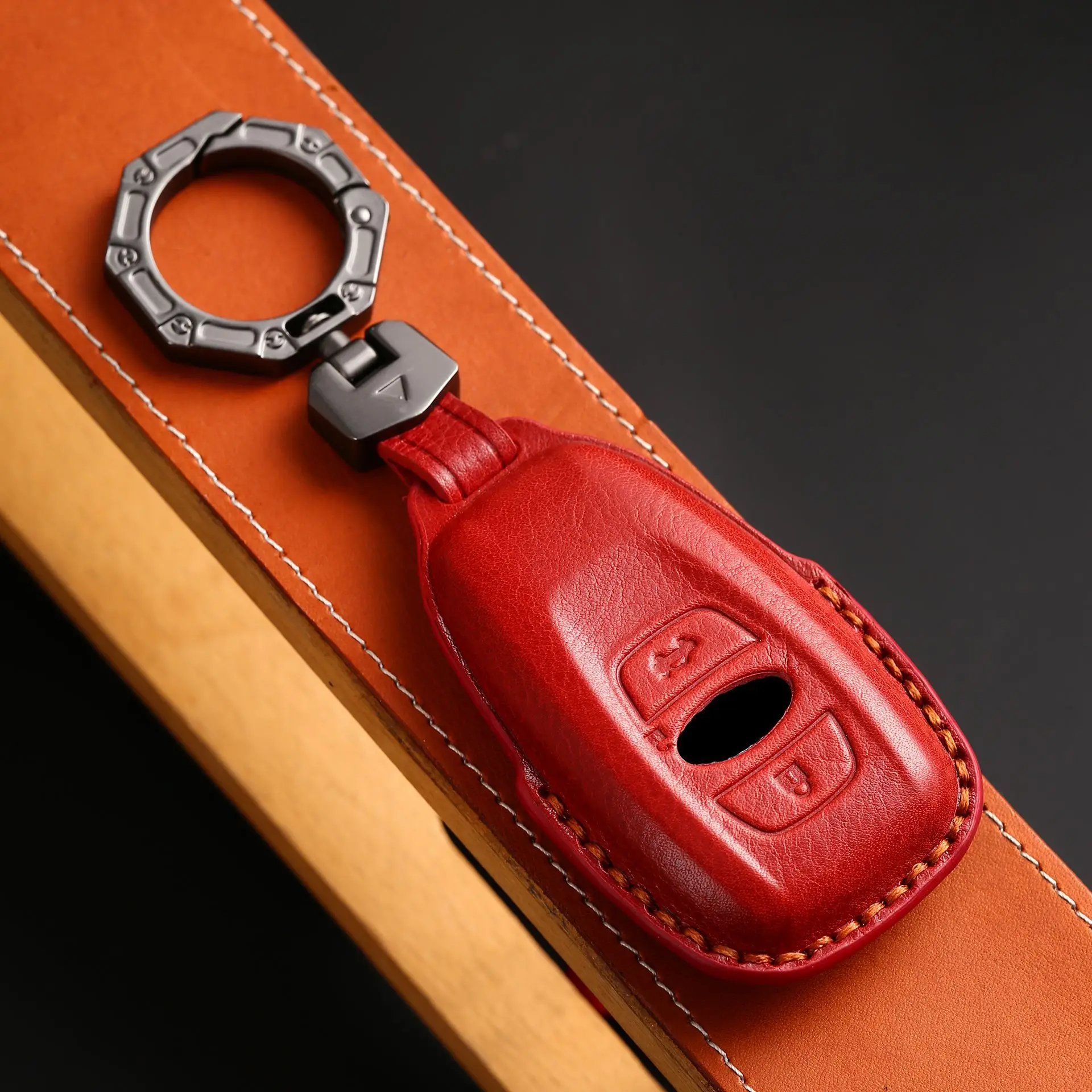 3 4 Bottons Leather Car Key Fob Case Cover for Subaru BRZ Forester Legacy Outback WRX STI Impreza XV Crosstrek Car Accessories view 6