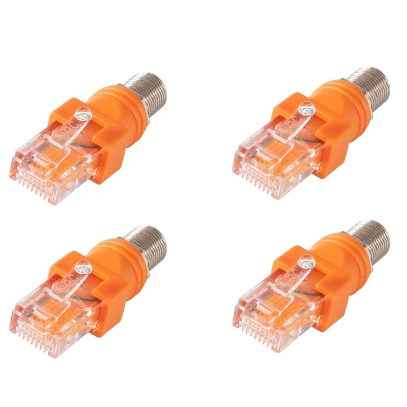 4Pcs RF to RJ45 Converter Adapter F Female to RJ45 Male Coaxial Barrel Coupler BNC Female To RJ45 Male Coaxial Barrel