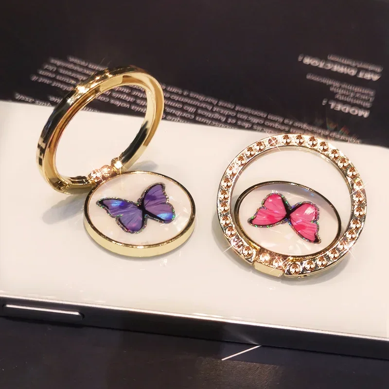 

Mobile Phone Ring Holder Metal Strap Drill Finger Buckle Ring Hanging Phone Case Universal Desktop Support Bracket Phone Stand