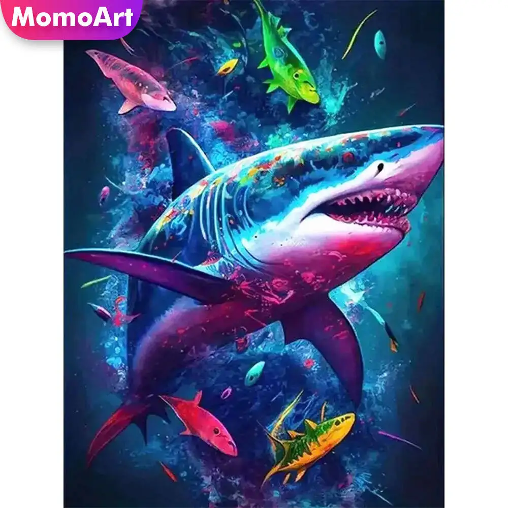 Momoart Katze Diamant Malerei Tier bunte Diamant Mosaik Bild Strass Mond Wand Dekor