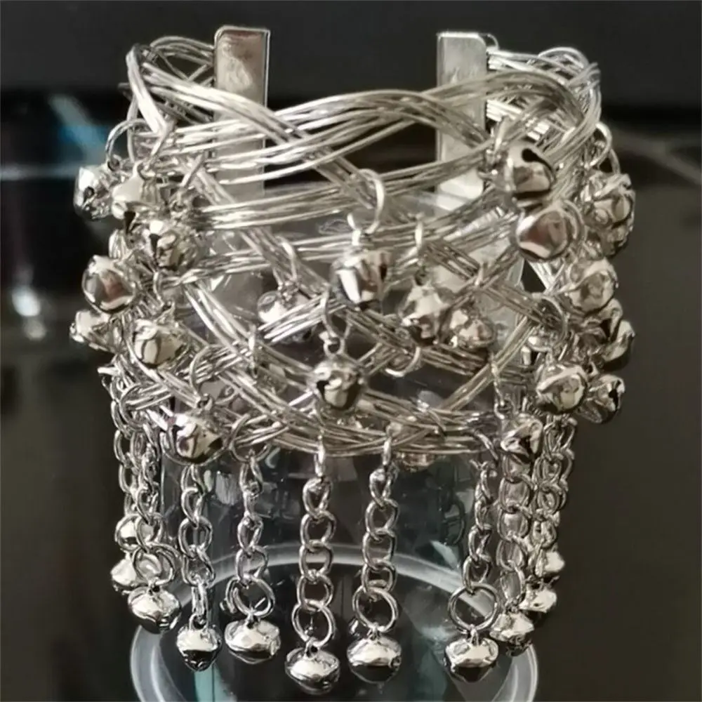 

Temperament Women Round-Shape Bangle Jewelry Bells Tassel Pendants Upper Arm Bracelet Arm Chain Geometric Pattern Bracelets