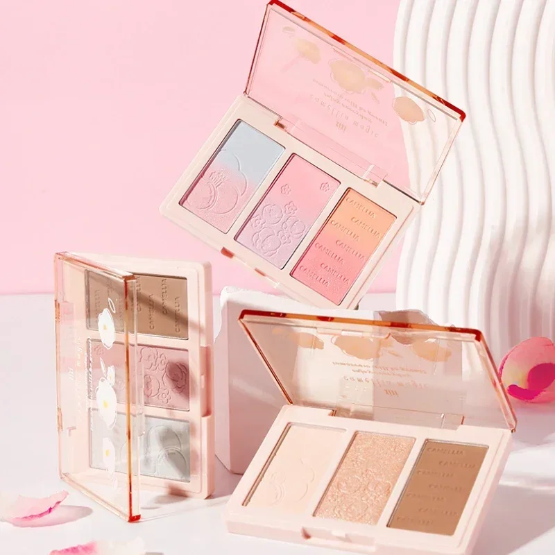 Dreidimensional Relief Mist Color Blush Natural Tender Plate Concealer Plate Contour and Highlighter Palette Makeup Blush Face