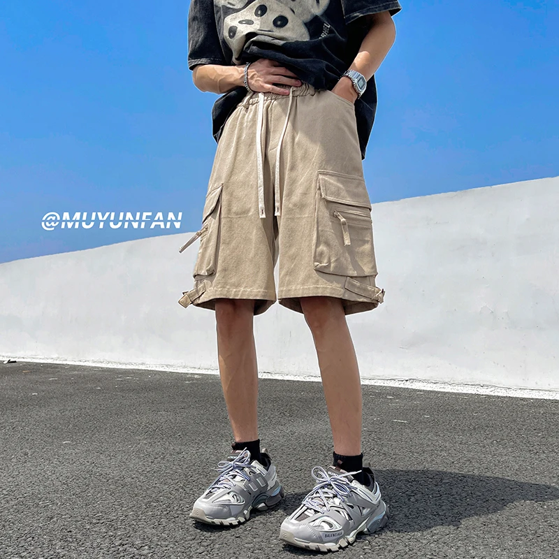 

Мужские повседневные брюки American Sle Workwear: свободные, дышащие, прямого кроя, в уличном стиле, для лета, модные, молодежные