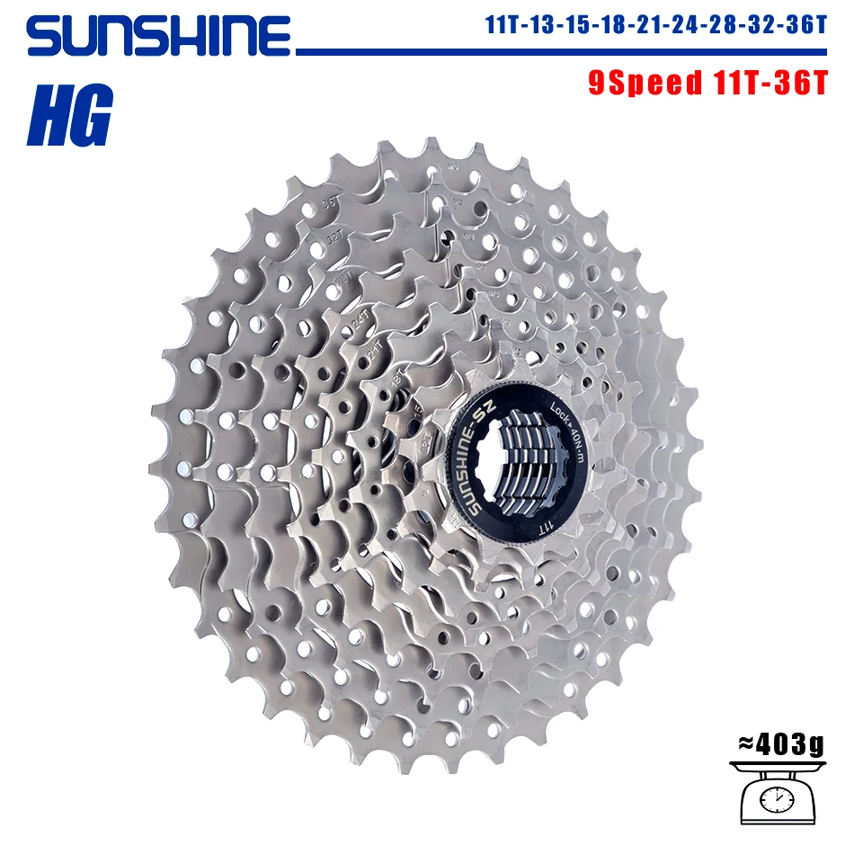 SUNSHINE Fiets Cassette 8/9/10/11/12Speed Vrijloop HG Structuur Tandwiel 32/36 T/40 T/42 T/46 T/50 T/52 T Vliegwiel Voor SHIMANO/SRAM